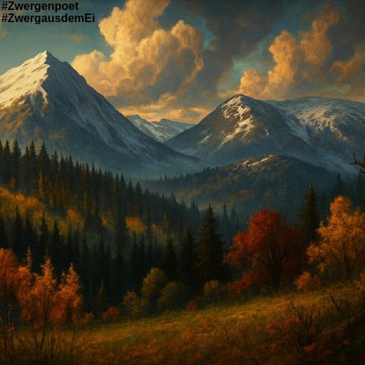 Verschneite Berge und eine herbstliche Berglandschaft.